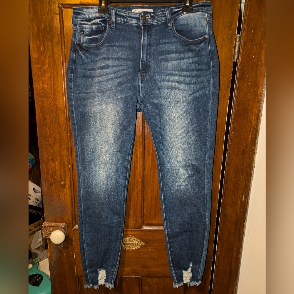 Kancan high rise frayed ankle skinny jeans